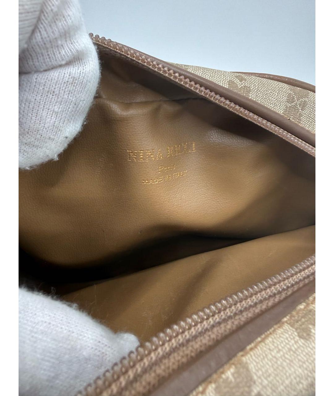 NINA RICCI Бежевый кожаный кошелек, фото 4