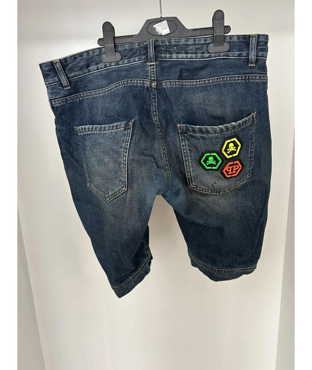 PHILIPP PLEIN Синие деним шорты, фото 2