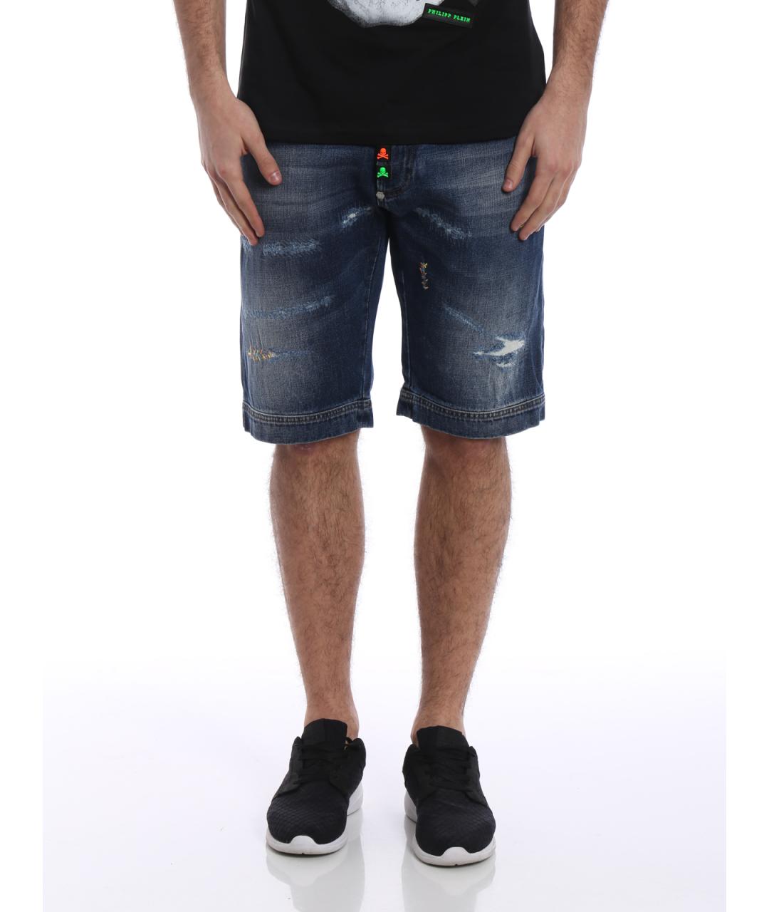PHILIPP PLEIN Синие деним шорты, фото 6
