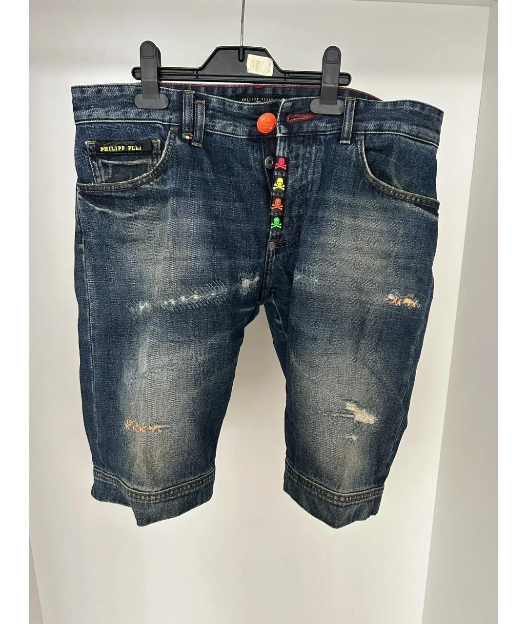PHILIPP PLEIN Синие деним шорты, фото 5