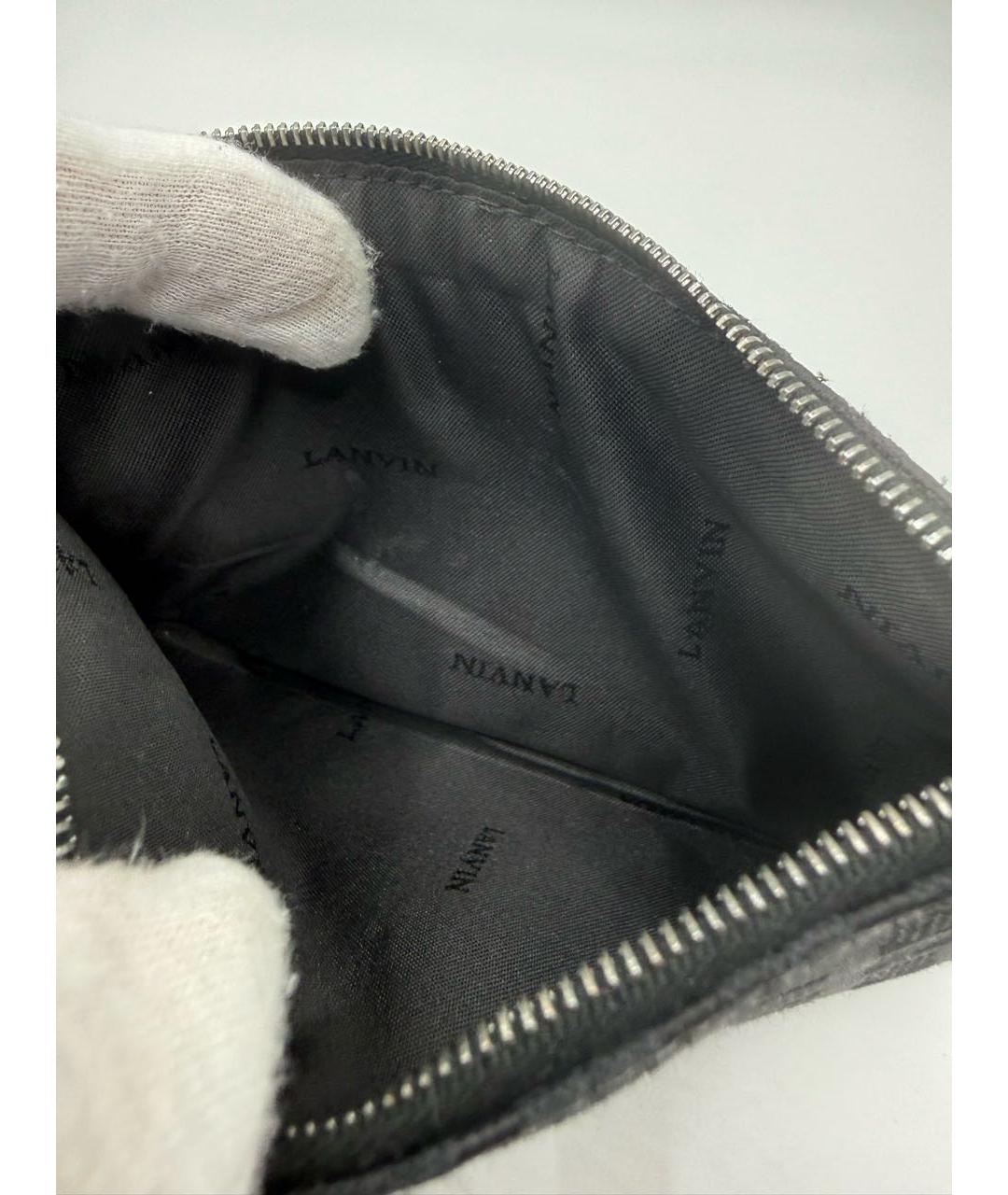 LANVIN Черный кожаный кошелек, фото 4