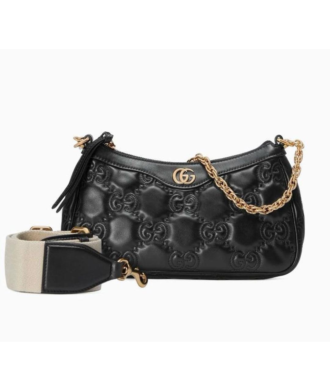 GUCCI Черная кожаная сумка через плечо, фото 9