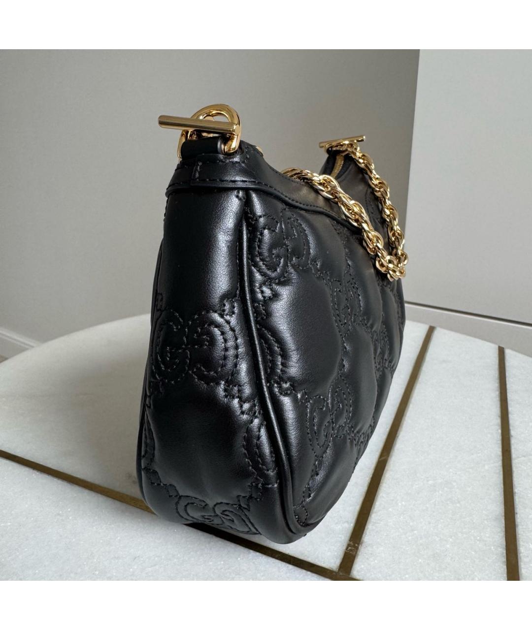 GUCCI Черная кожаная сумка через плечо, фото 5