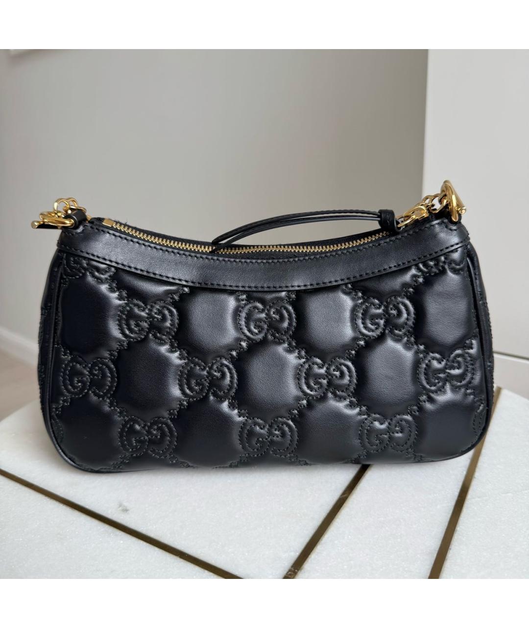 GUCCI Черная кожаная сумка через плечо, фото 3