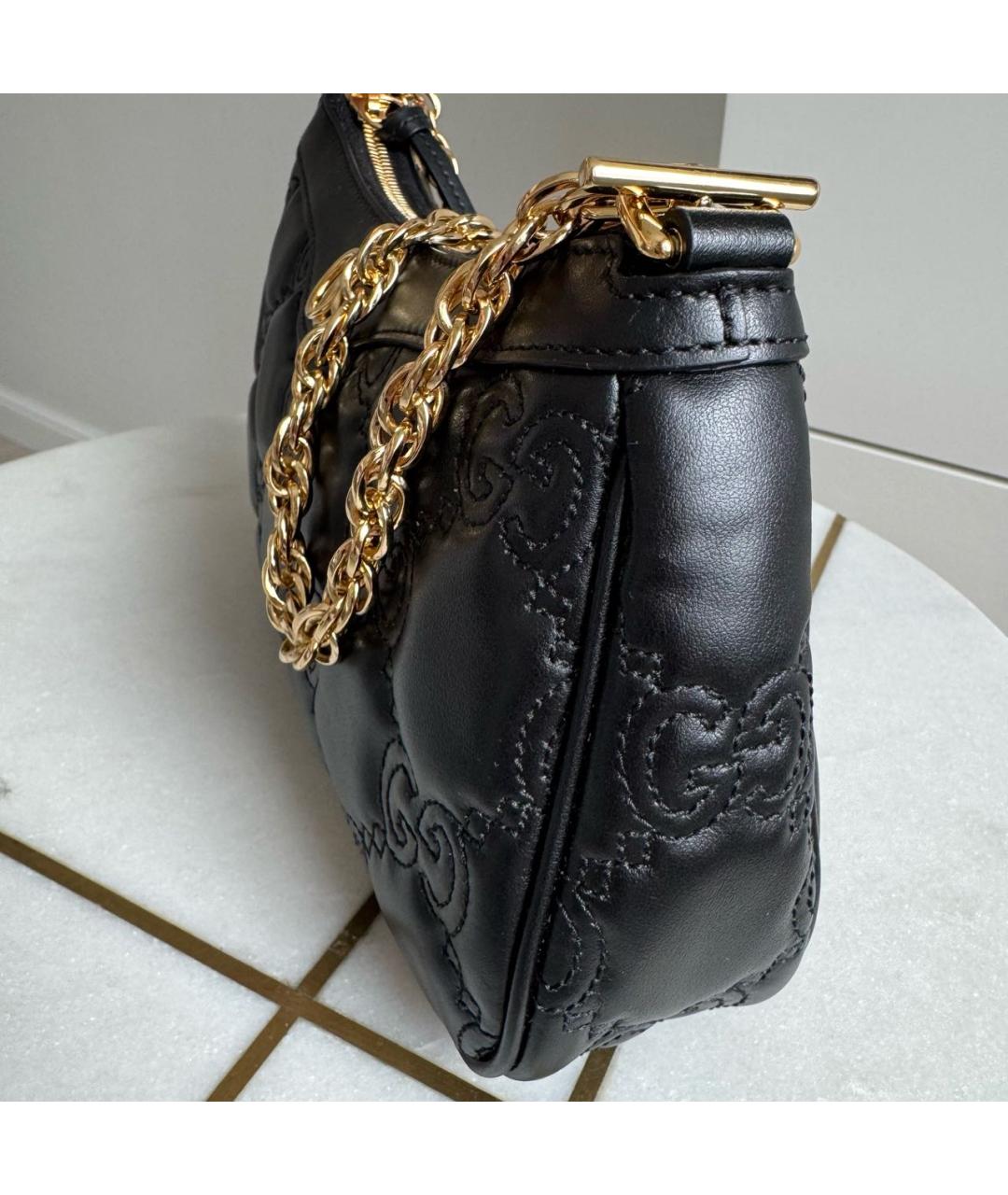 GUCCI Черная кожаная сумка через плечо, фото 6