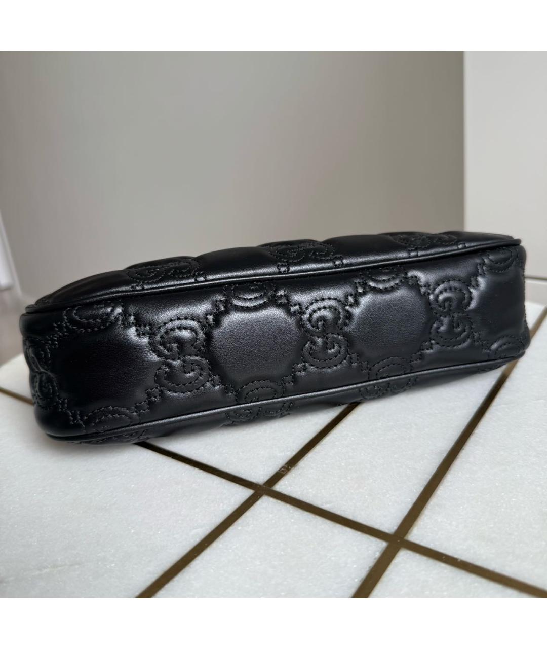 GUCCI Черная кожаная сумка через плечо, фото 4