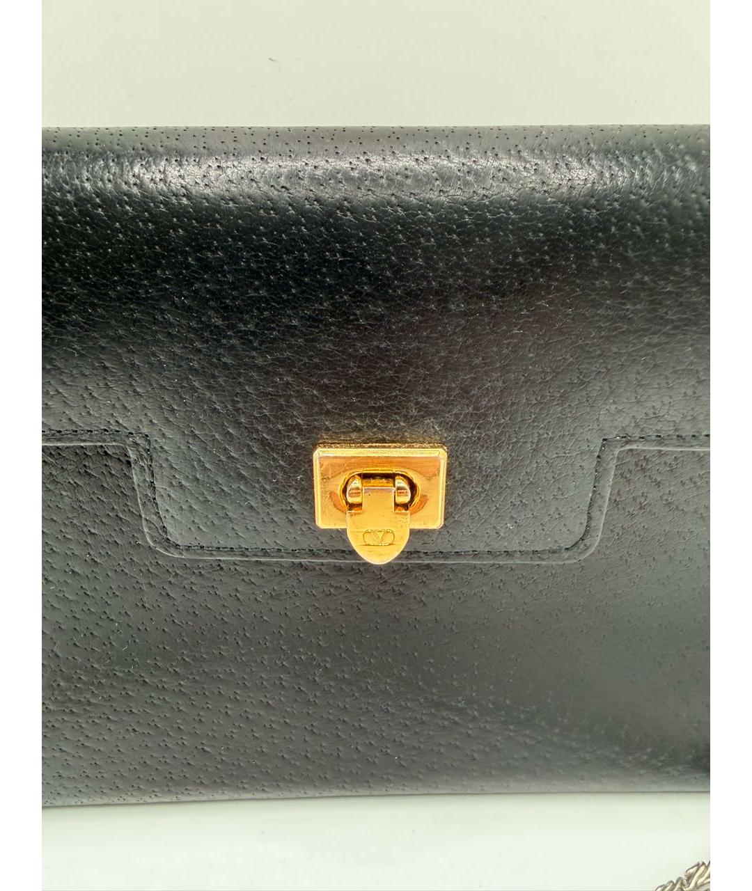 VALENTINO Черная кожаная сумка через плечо, фото 3