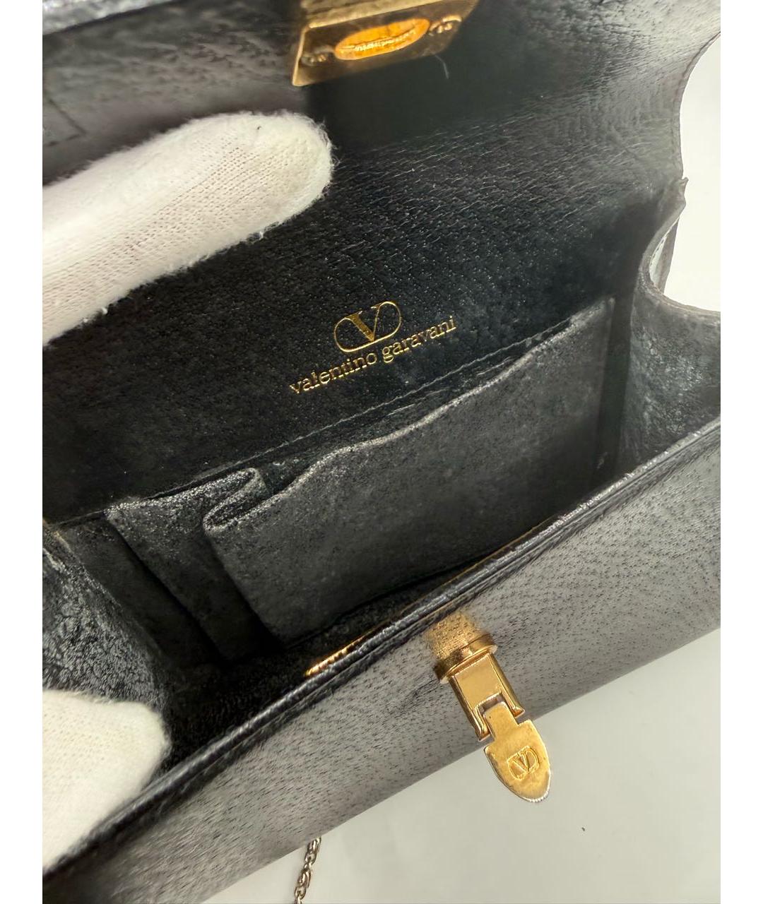 VALENTINO Черная кожаная сумка через плечо, фото 6