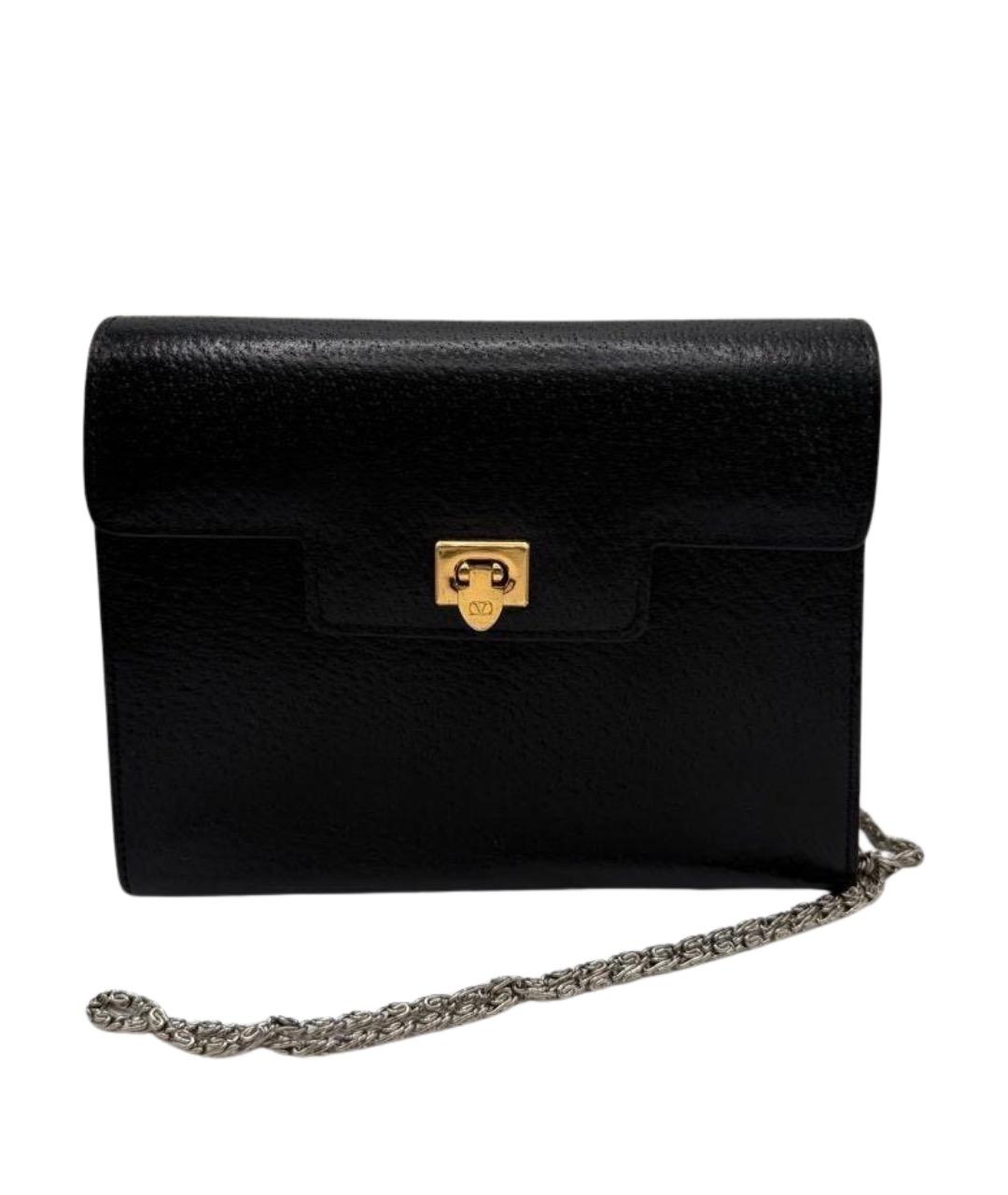 VALENTINO Черная кожаная сумка через плечо, фото 1