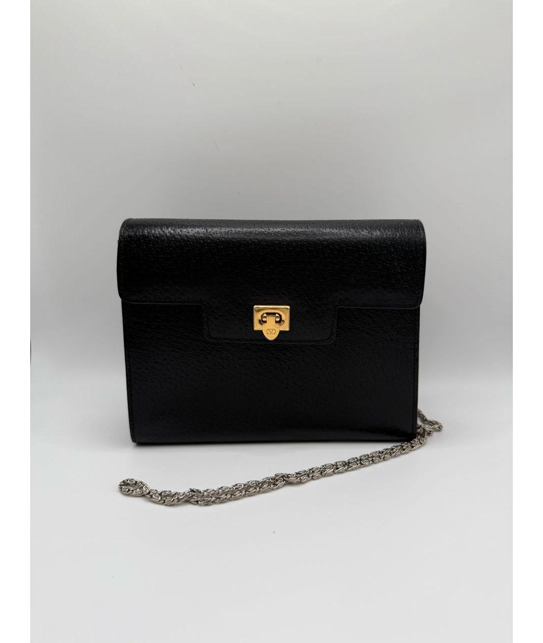 VALENTINO Черная кожаная сумка через плечо, фото 7