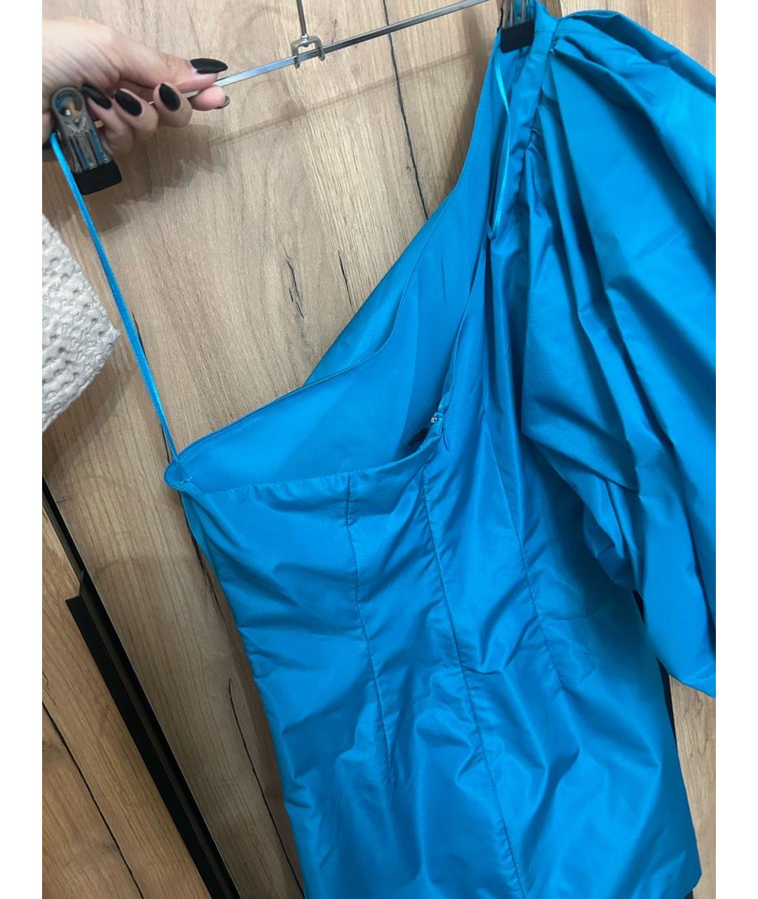 PINKO Синее полиэстеровое вечернее платье, фото 3