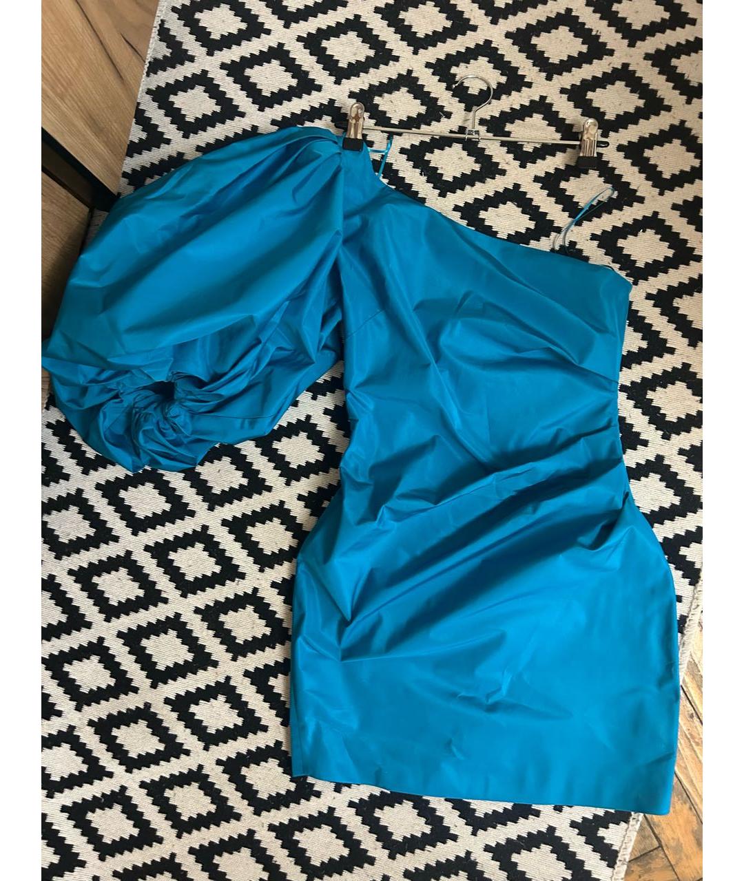 PINKO Синее полиэстеровое вечернее платье, фото 2