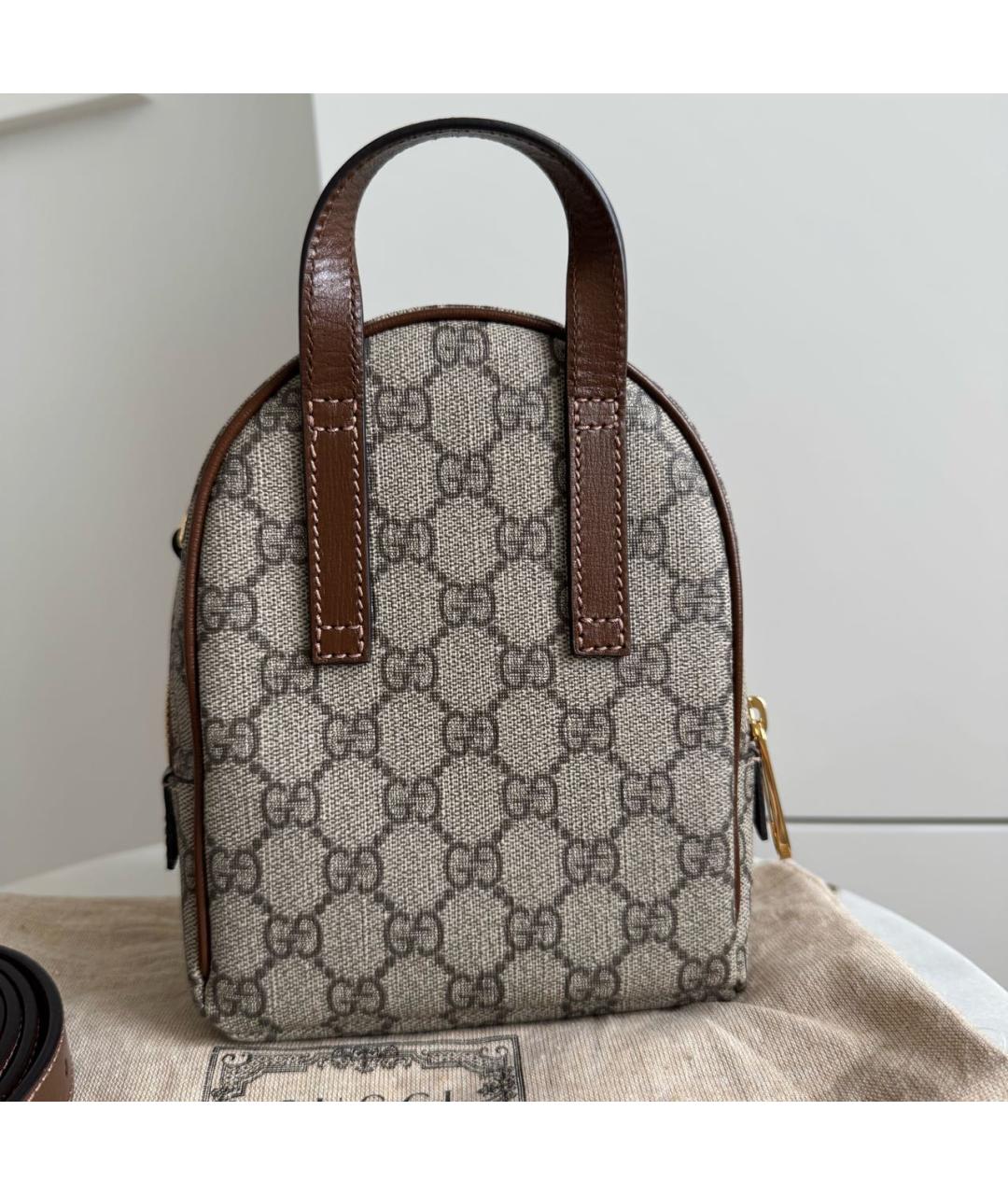 GUCCI Бежевый рюкзак, фото 5