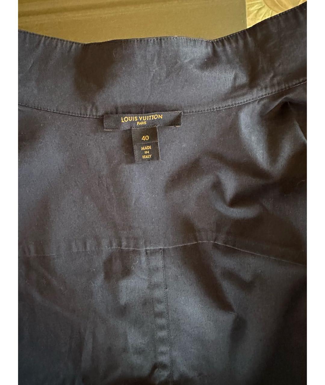 LOUIS VUITTON Темно-синяя хлопковая рубашка, фото 4