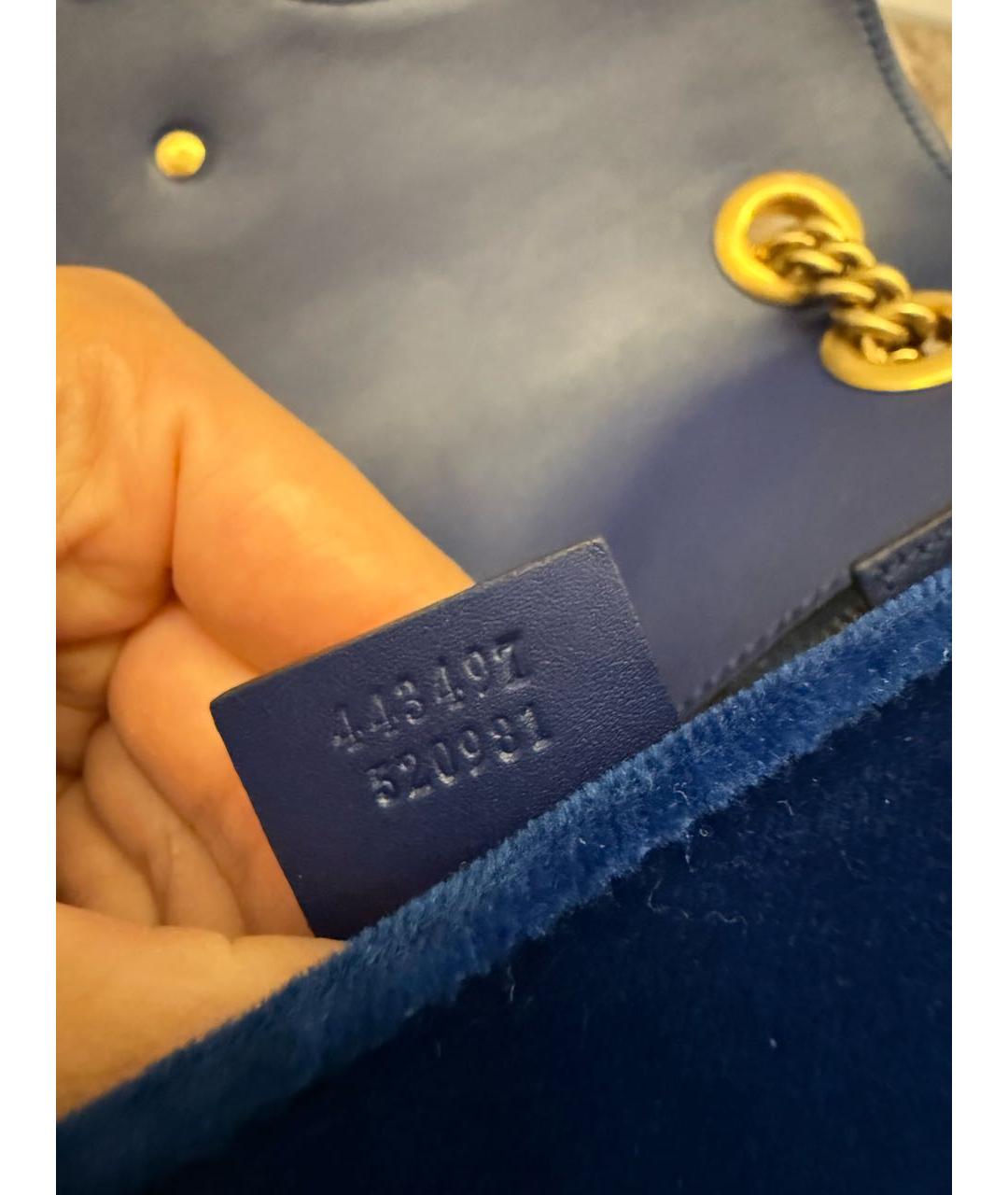 GUCCI Темно-синяя бархатная сумка через плечо, фото 7