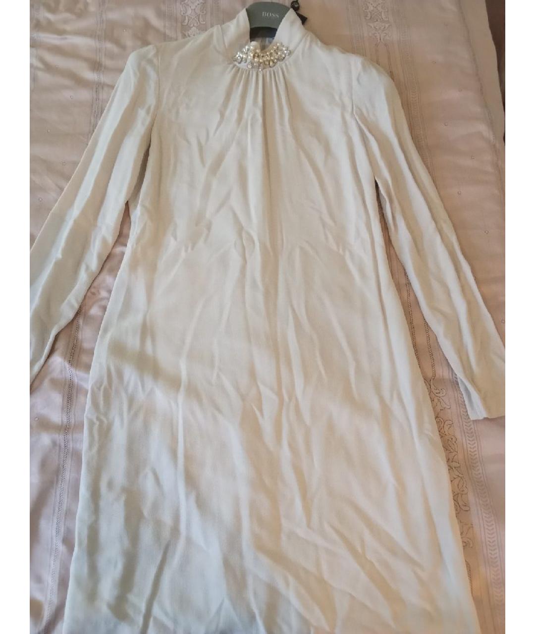 BLUMARINE Серое вискозное коктейльное платье, фото 6