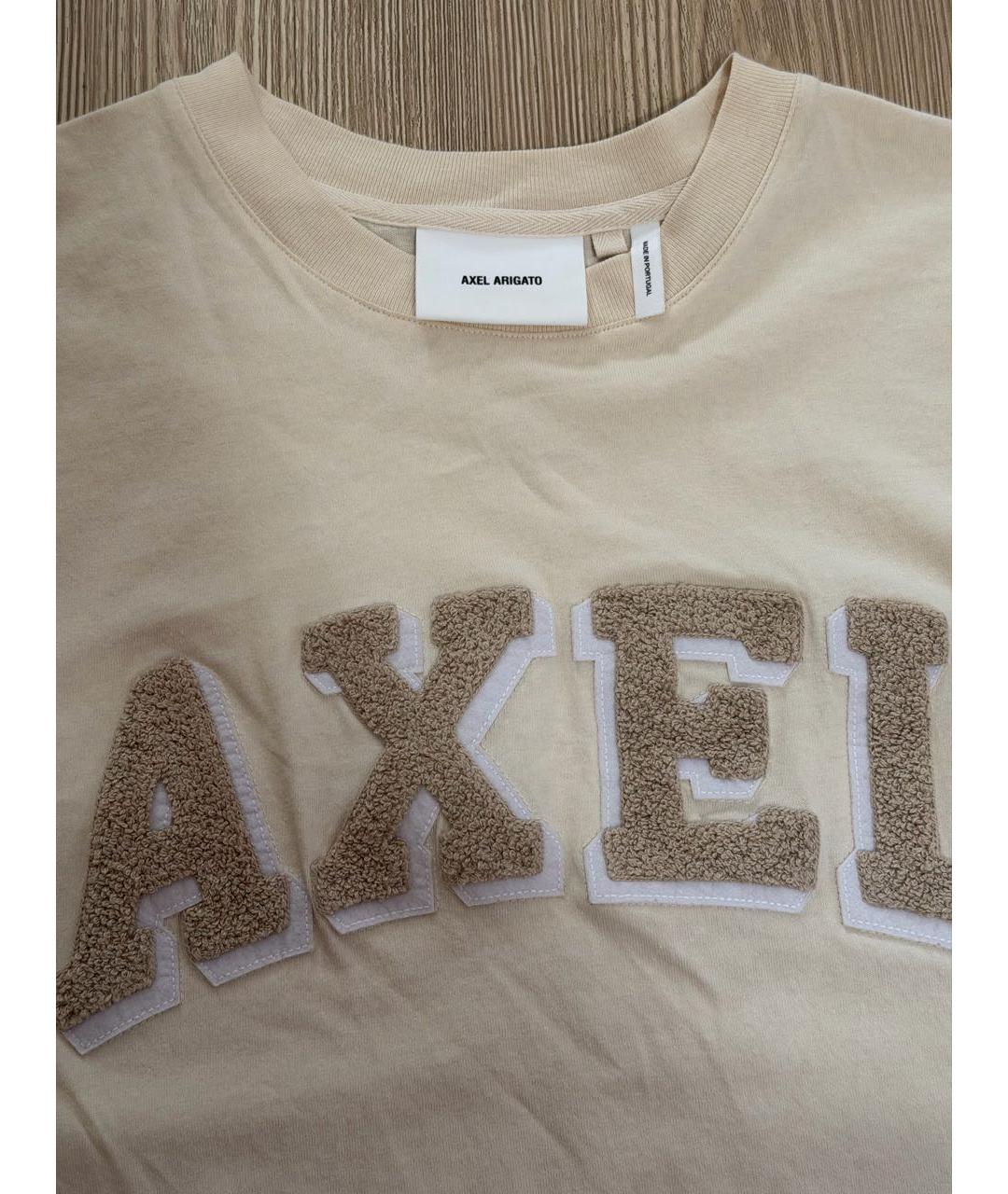 AXEL ARIGATO Бежевая хлопковая футболка, фото 3