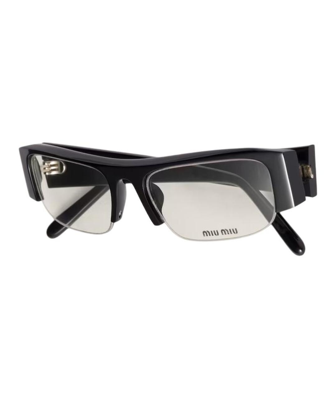 MIU MIU Черные пластиковые солнцезащитные очки, фото 3