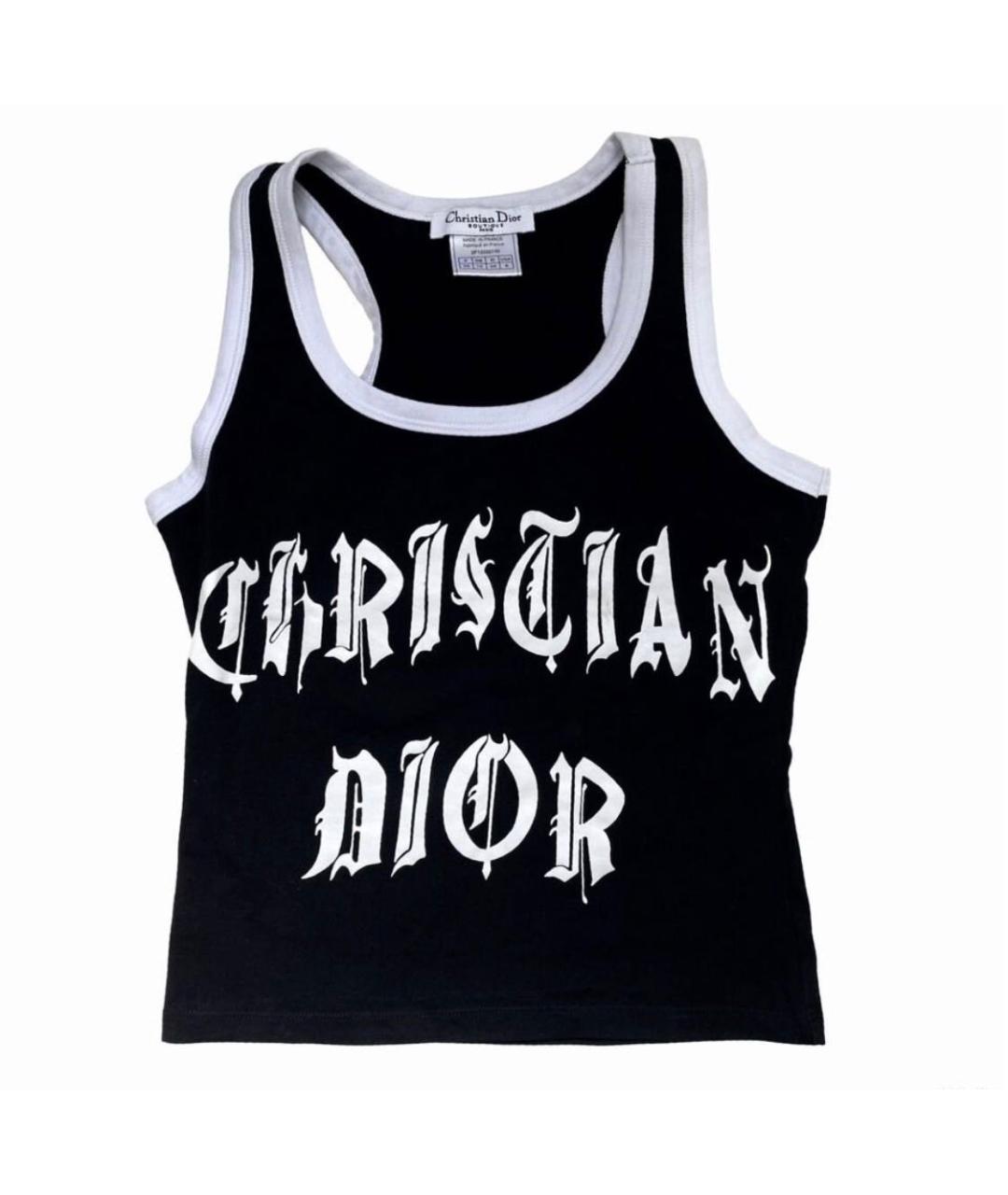 CHRISTIAN DIOR Черная хлопковая майка, фото 9