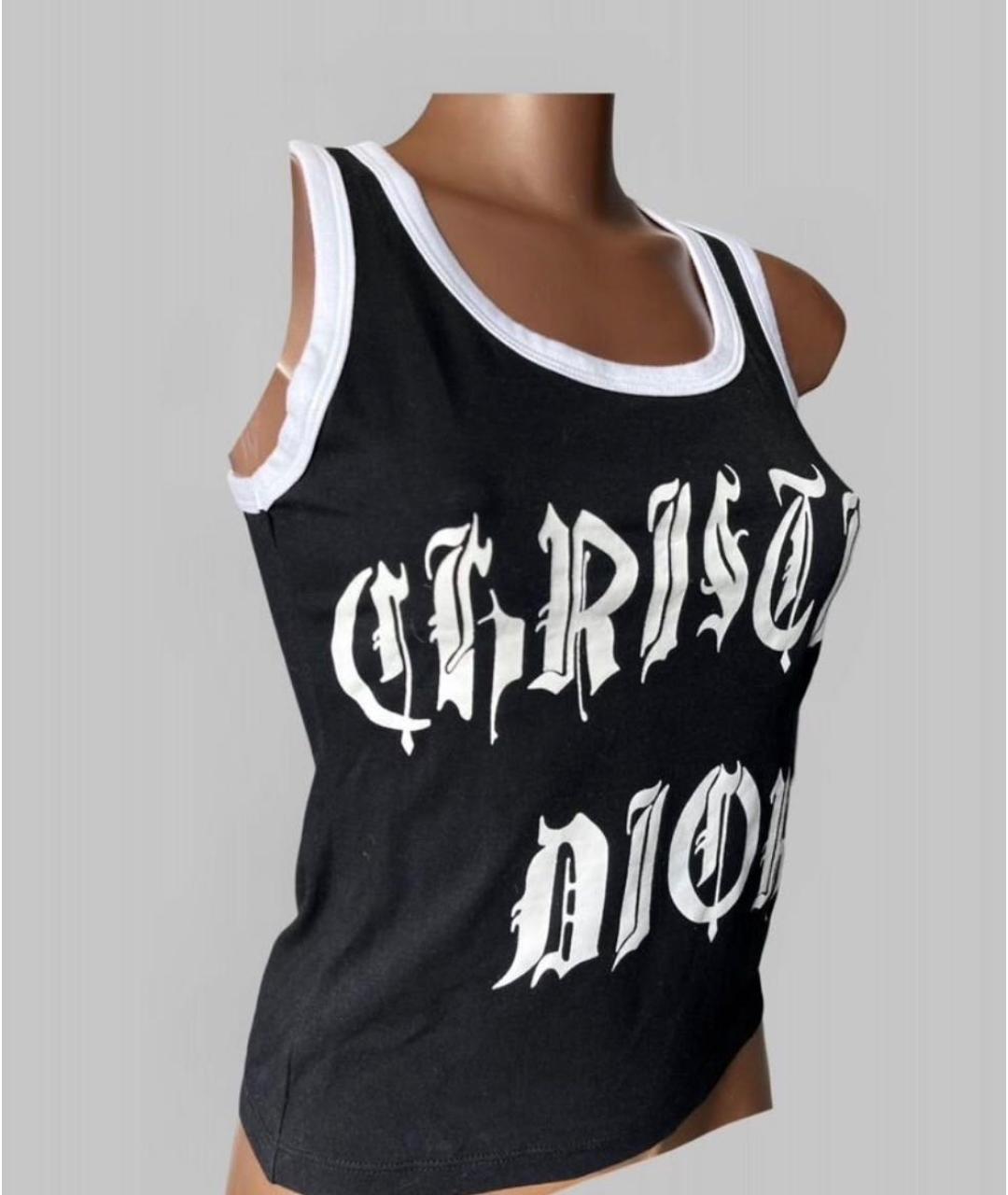 CHRISTIAN DIOR Черная хлопковая майка, фото 7