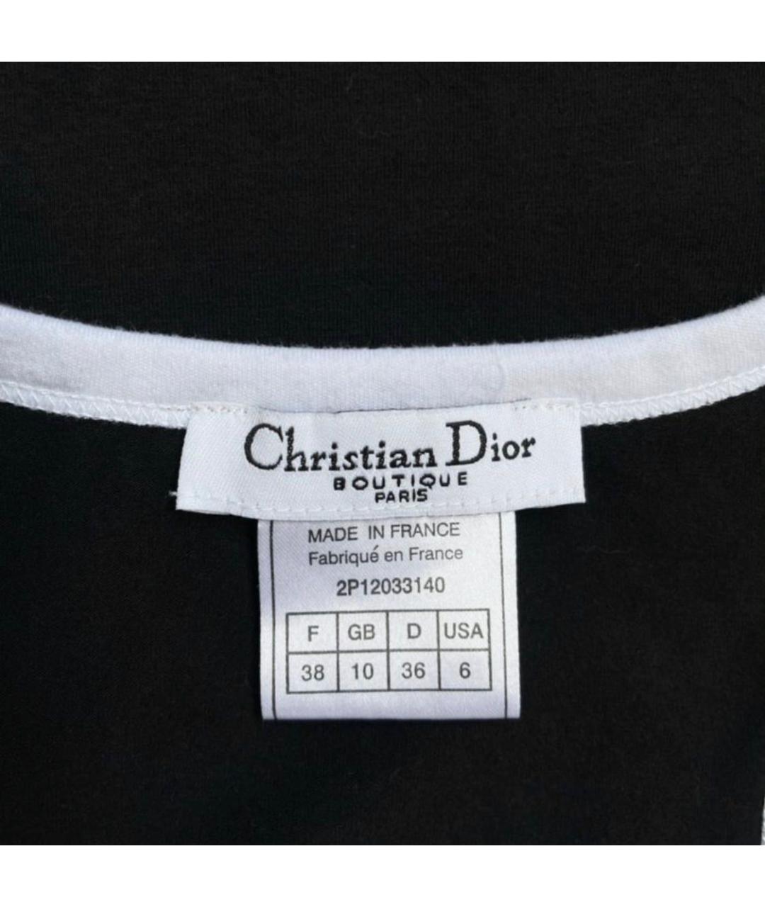CHRISTIAN DIOR Черная хлопковая майка, фото 3