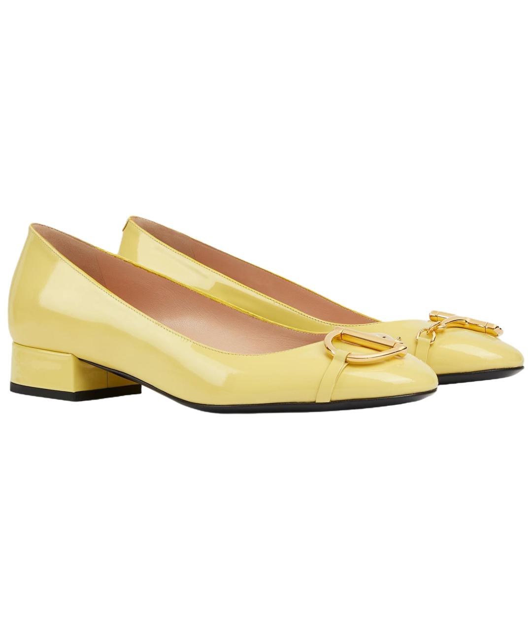 GUCCI Желтые кроссовки из лакированной кожи, фото 3