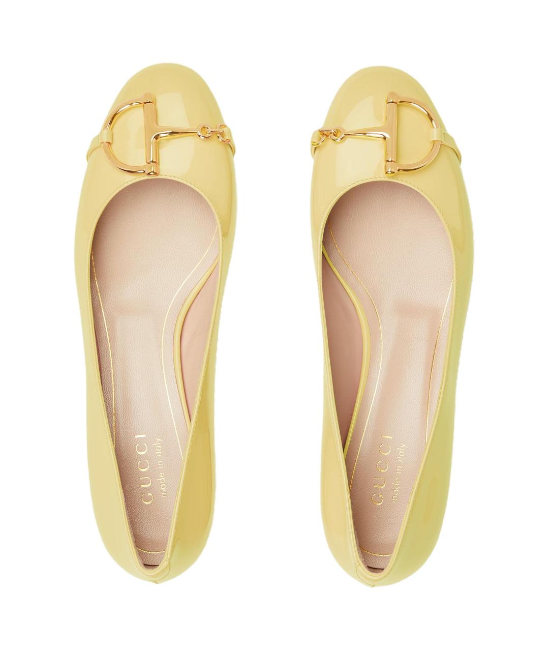 GUCCI Желтые кроссовки из лакированной кожи, фото 4