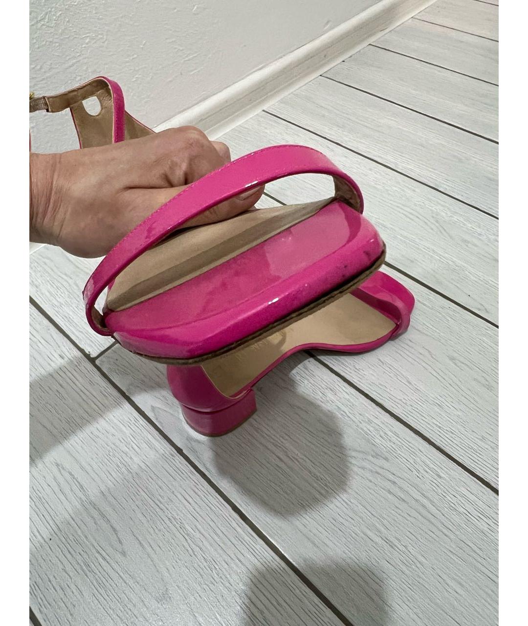STUART WEITZMAN Розовые босоножки из лакированной кожи, фото 6