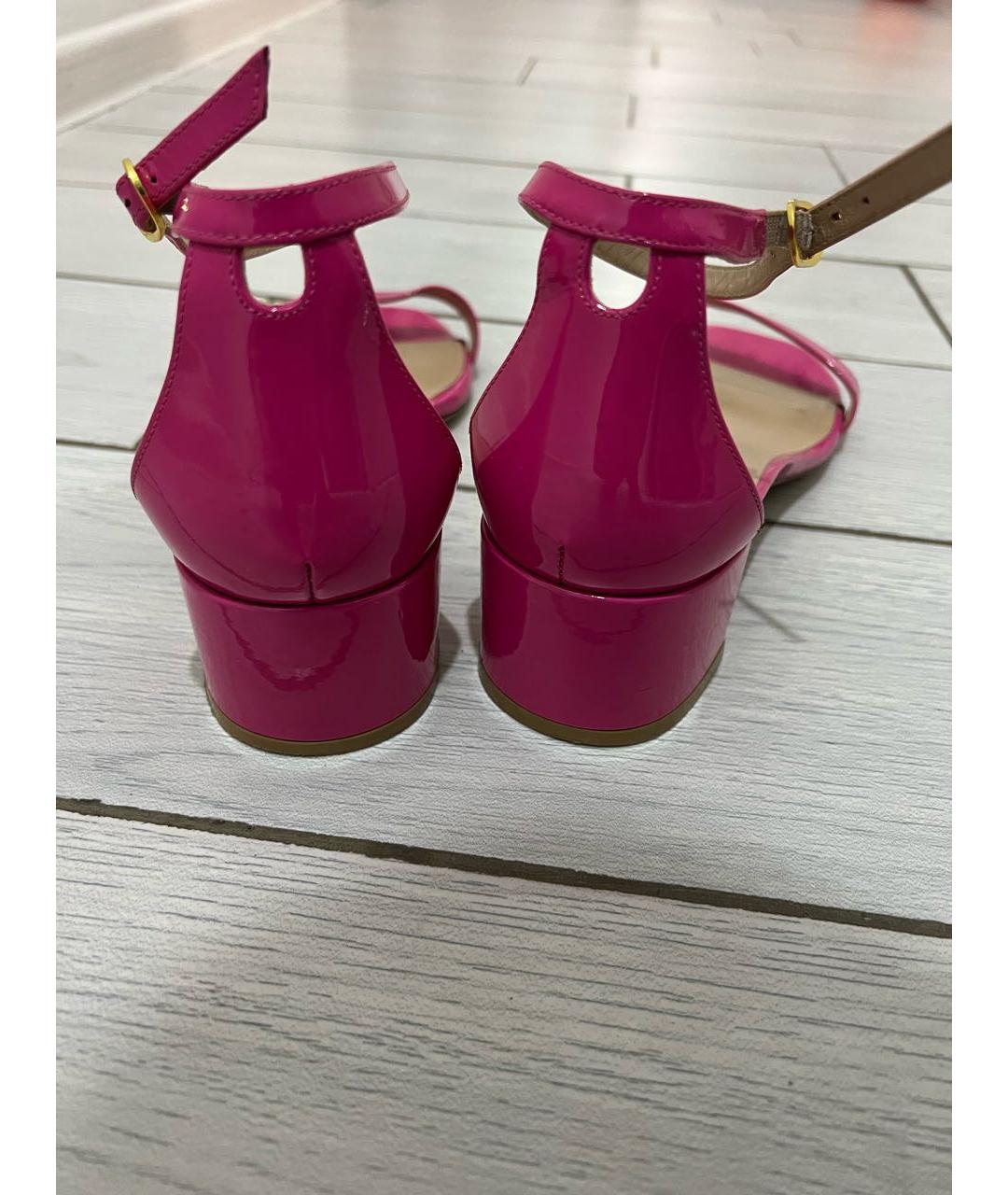STUART WEITZMAN Розовые босоножки из лакированной кожи, фото 3