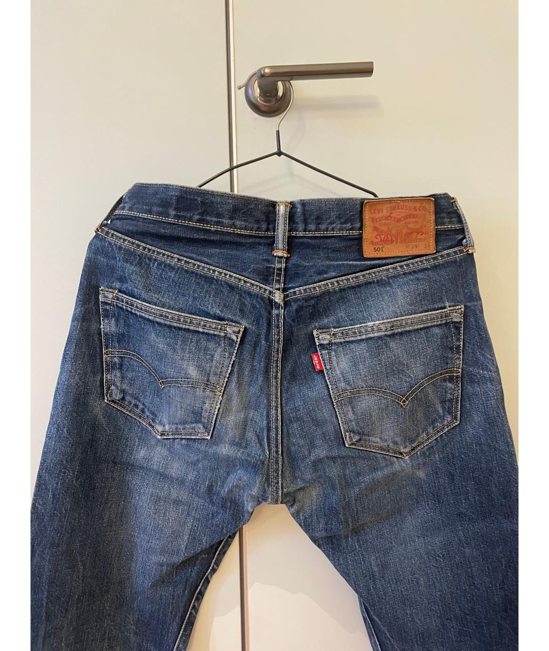 LEVI'S Синие хлопковые прямые джинсы, фото 3