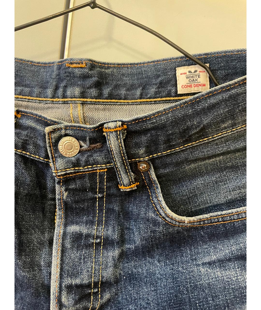 LEVI'S Синие хлопковые прямые джинсы, фото 4