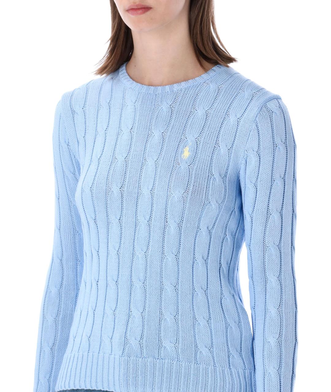 POLO RALPH LAUREN Голубой хлопковый джемпер / свитер, фото 3