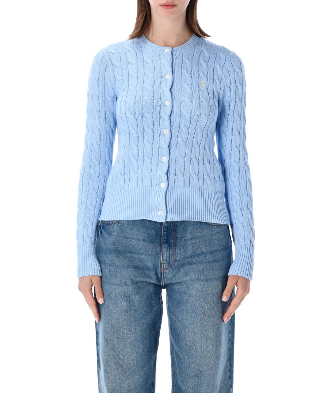 POLO RALPH LAUREN Голубой хлопковый кардиган, фото 1