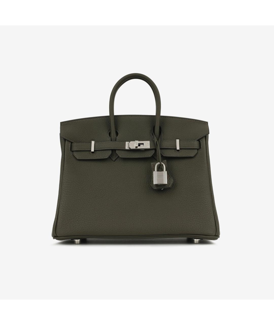 HERMES Антрацитовая кожаная сумка с короткими ручками, фото 8