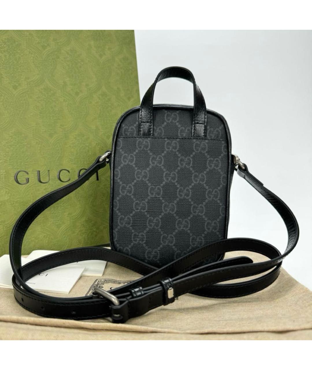 GUCCI Антрацитовая барсетка, фото 2