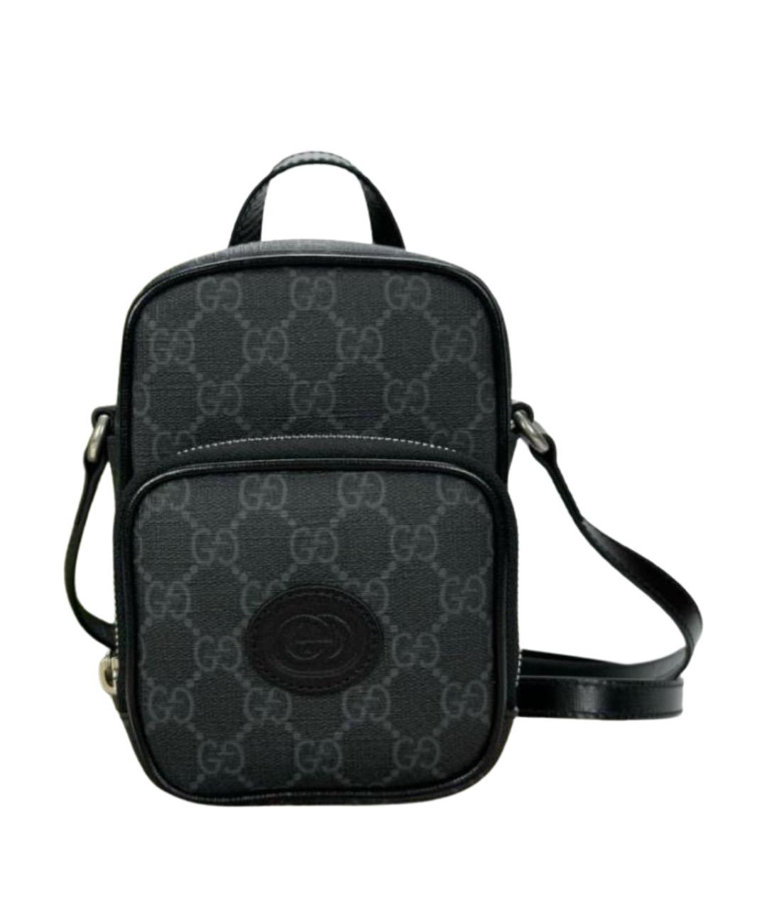 GUCCI Антрацитовая барсетка, фото 1