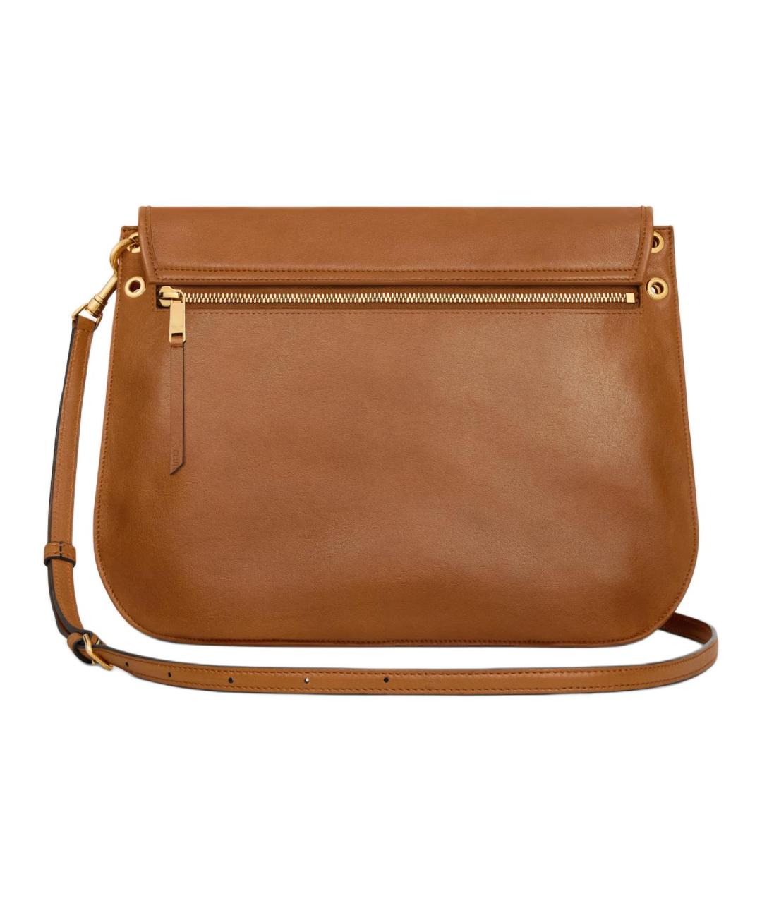 CELINE Коричневая кожаная сумка через плечо, фото 3