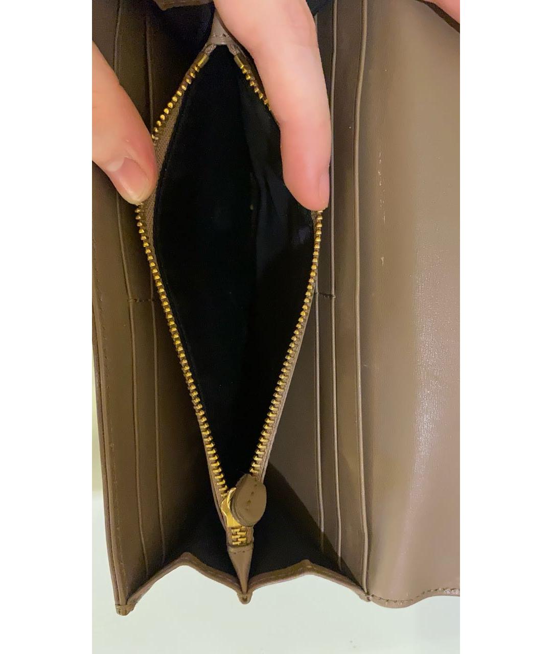 VERSACE Коричневый кожаный кошелек, фото 4