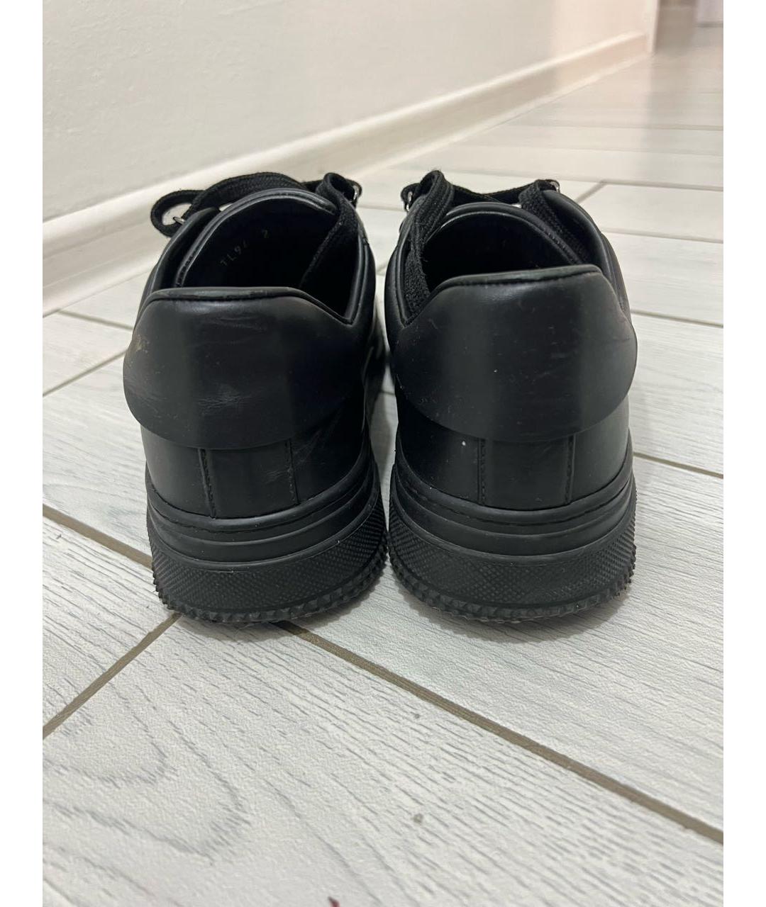 VALENTINO Черные кожаные кроссовки, фото 2