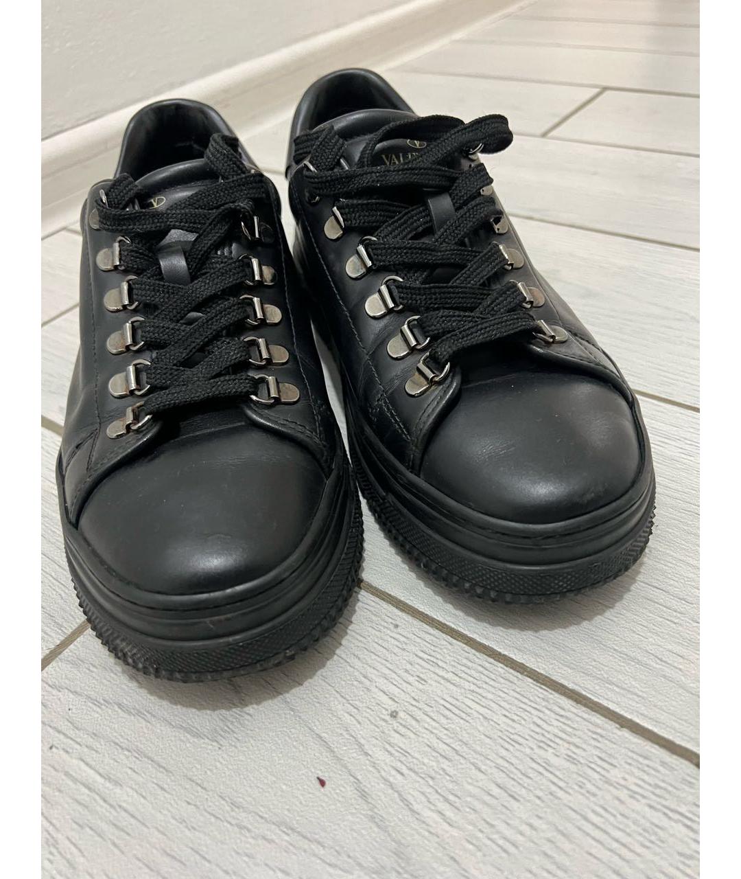 VALENTINO Черные кожаные кроссовки, фото 5