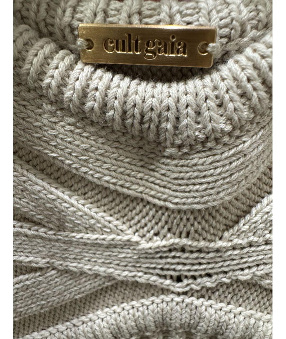 CULT GAIA Бежевое хлопковое коктейльное платье, фото 3