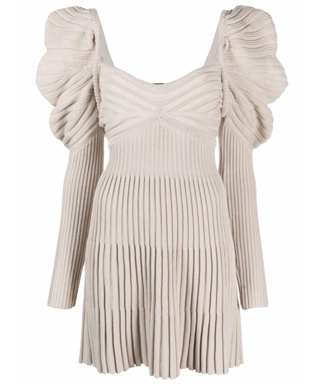 CULT GAIA Бежевое хлопковое коктейльное платье, фото 1