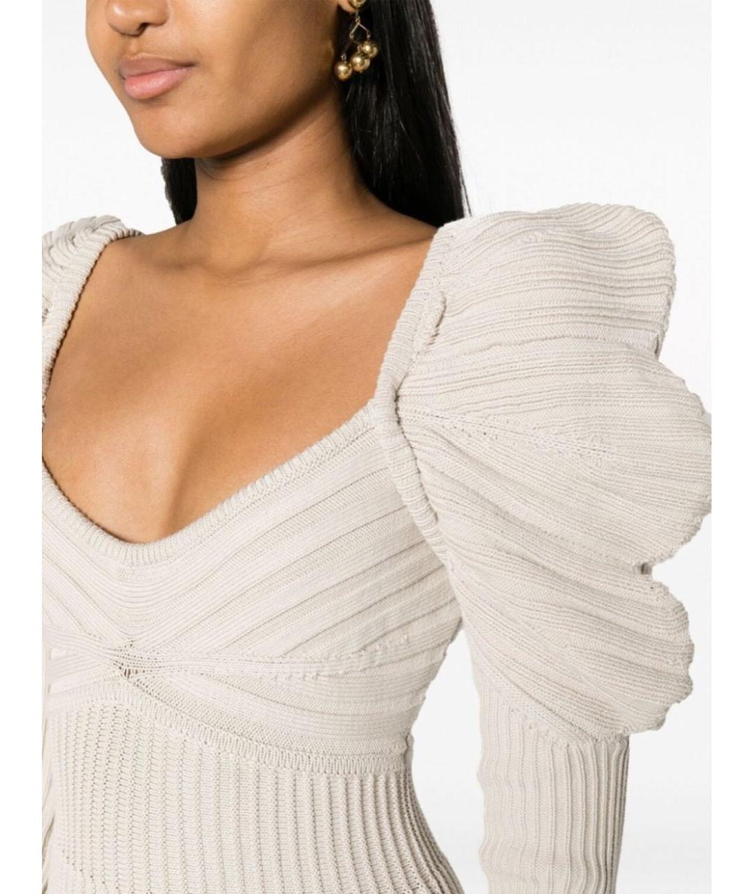 CULT GAIA Бежевое хлопковое коктейльное платье, фото 7