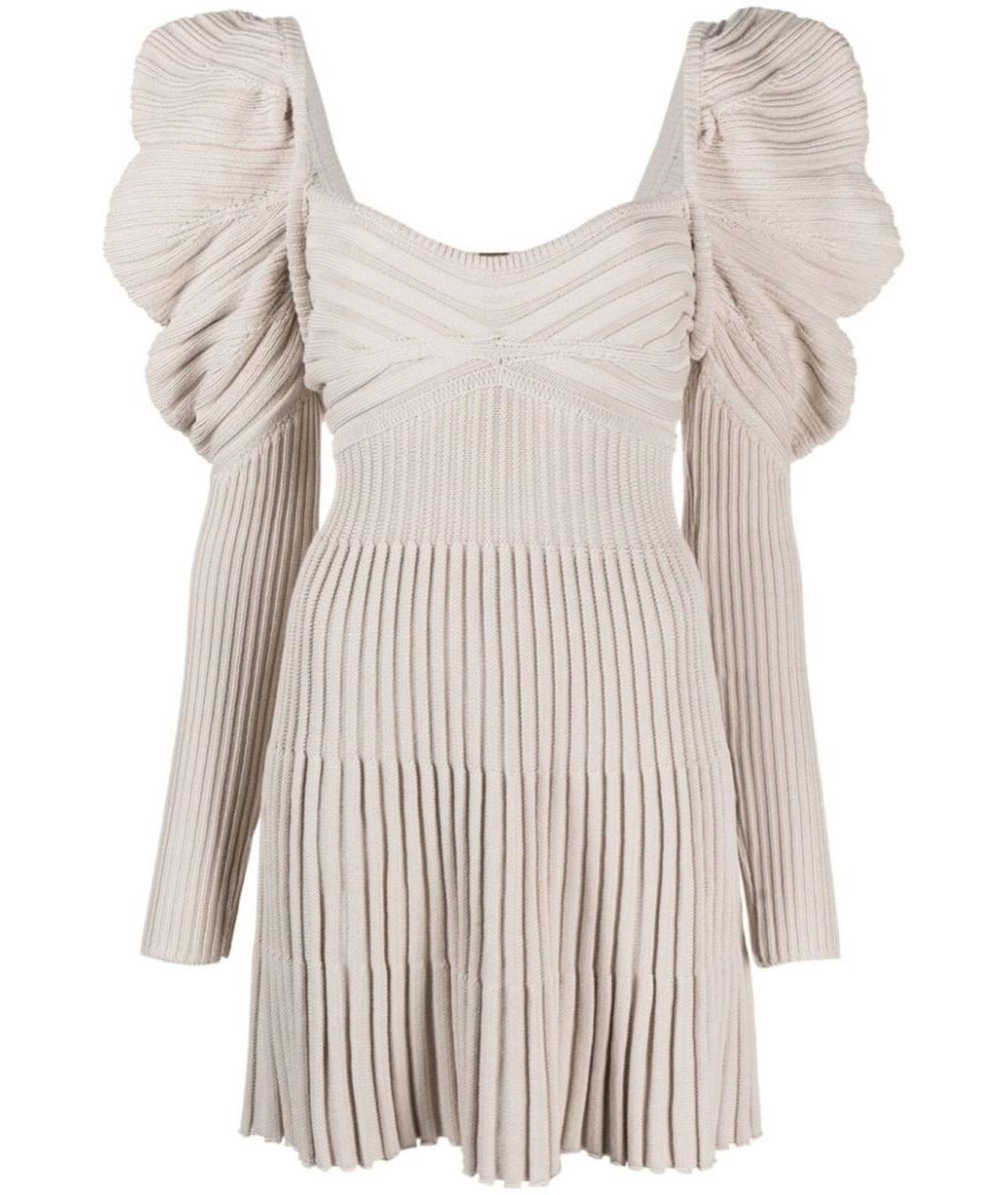 CULT GAIA Бежевое хлопковое коктейльное платье, фото 8