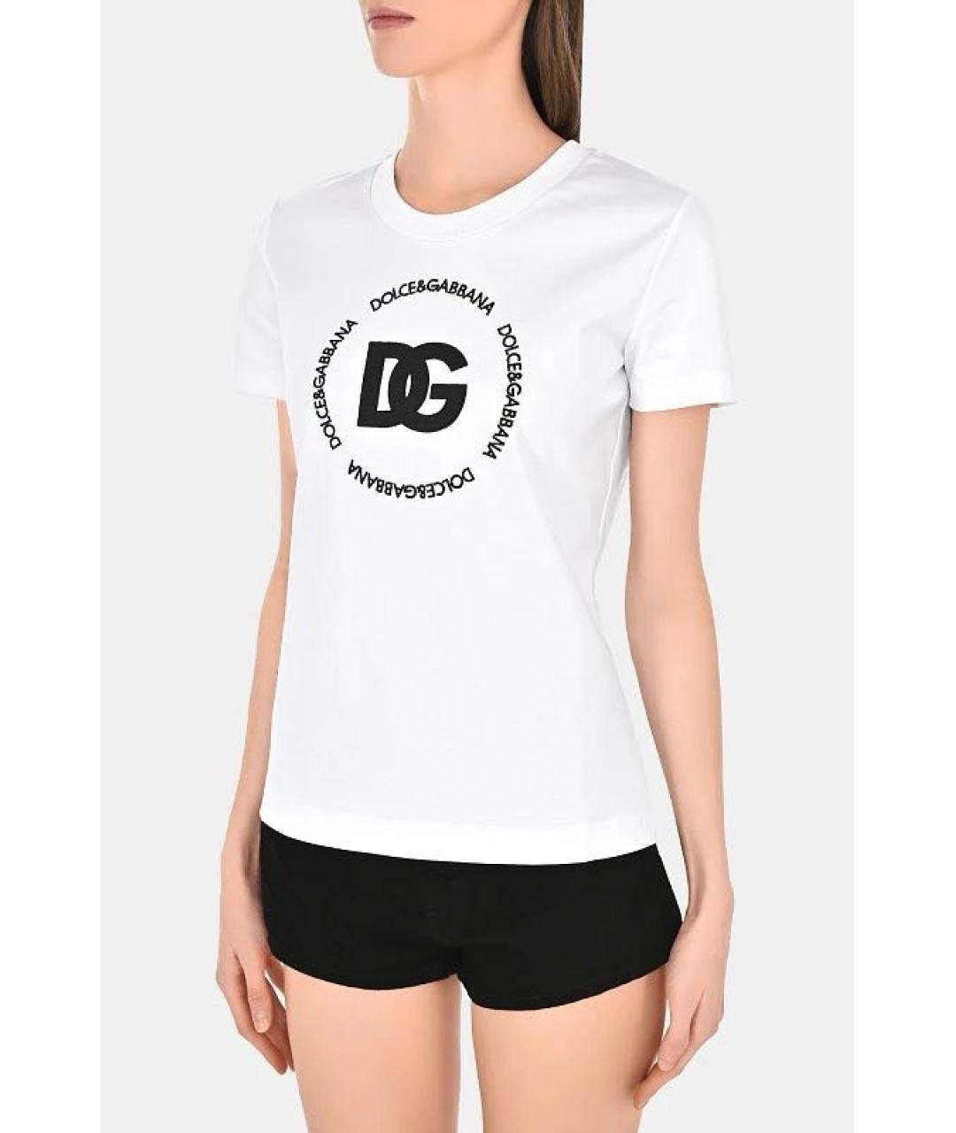 DOLCE&GABBANA Белая хлопковая футболка, фото 2