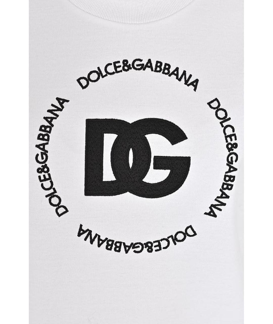 DOLCE&GABBANA Белая хлопковая футболка, фото 4