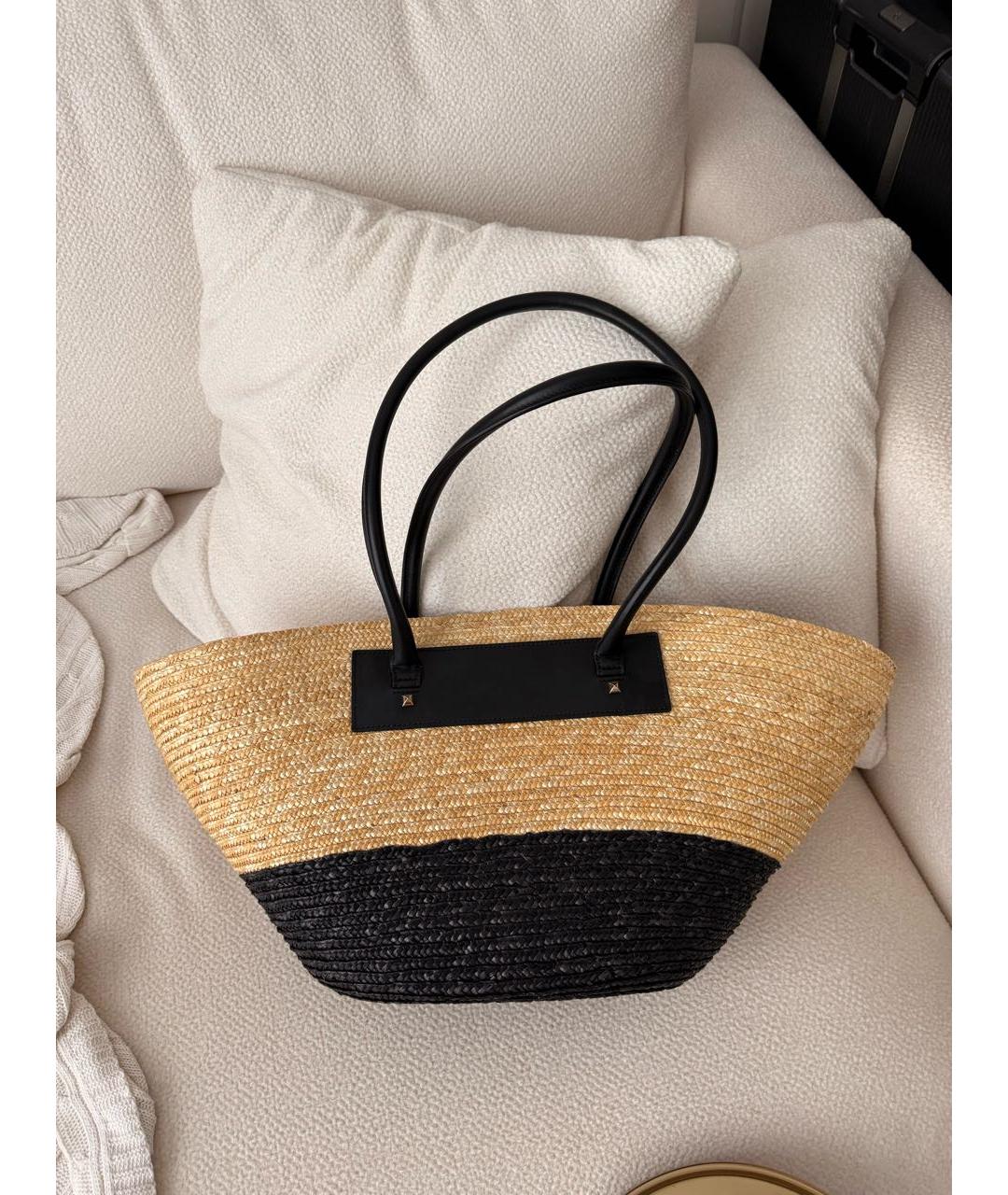 JIMMY CHOO Бежевая пелетеная пляжная сумка, фото 3