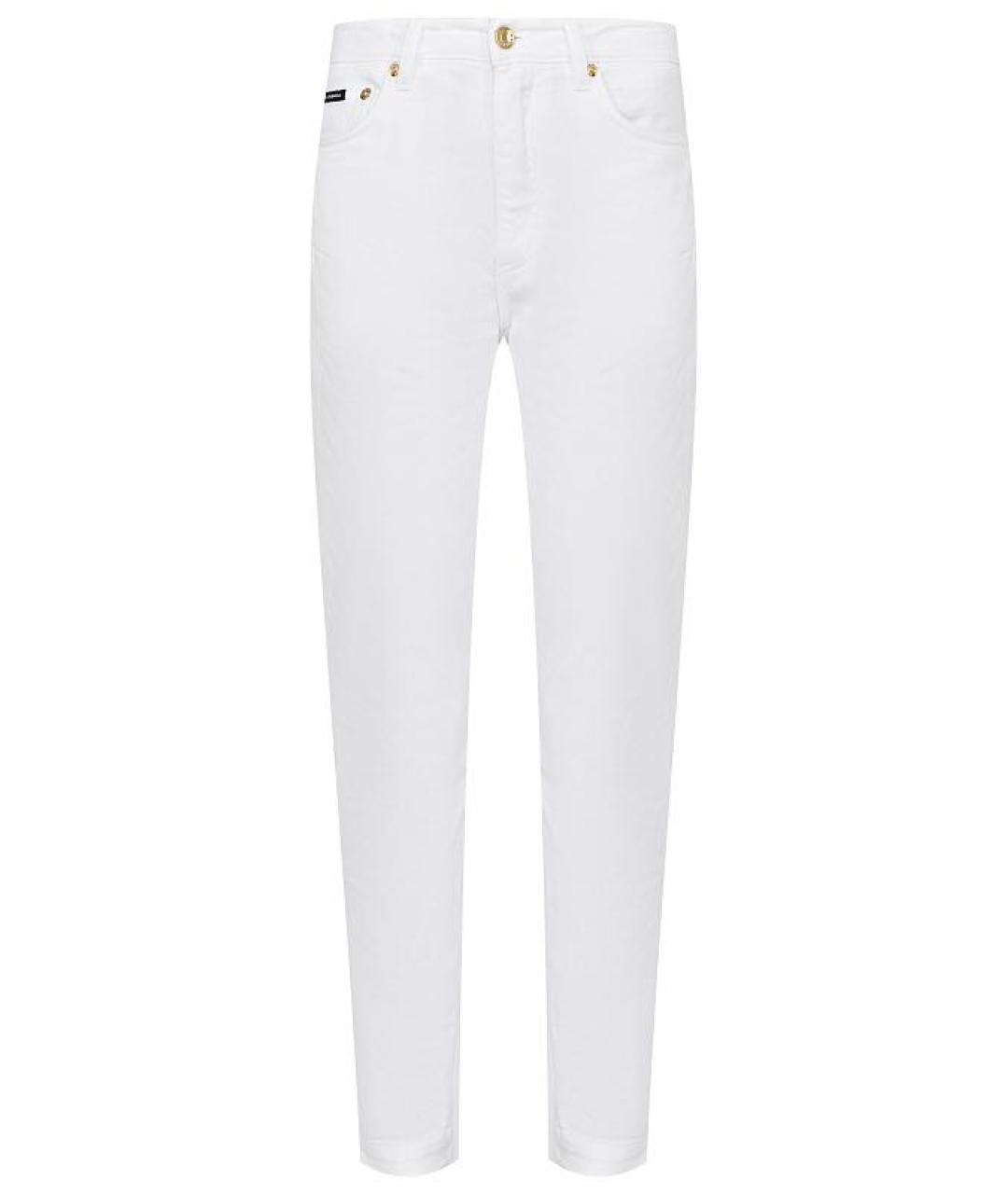 DOLCE&GABBANA Белые хлопко-эластановые джинсы слим, фото 1