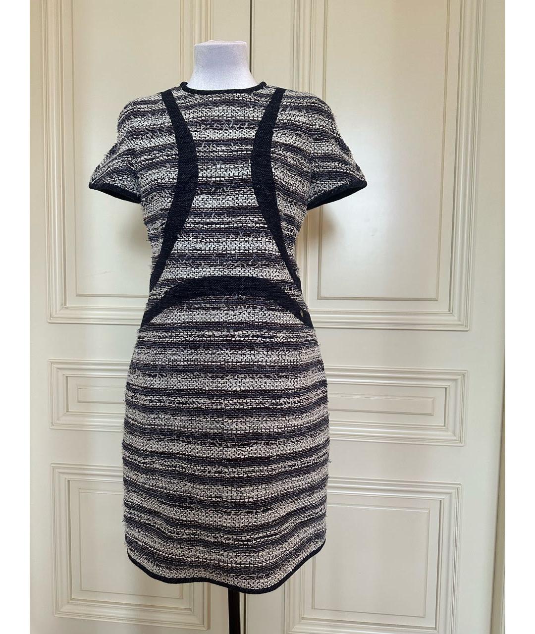 CHANEL Серое твидовое повседневное платье, фото 6