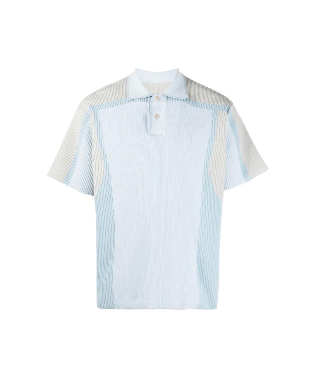 JACQUEMUS Голубое хлопковое поло с коротким рукавом, фото 7